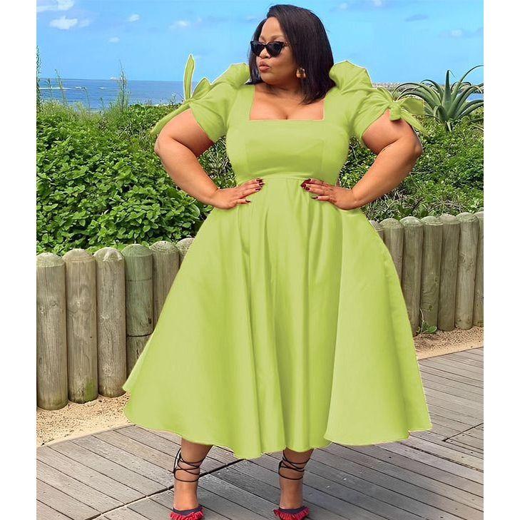 Square Short Sleeve Dress