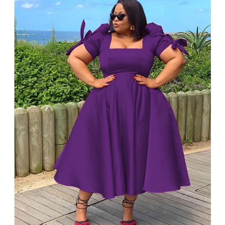 Square Short Sleeve Dress