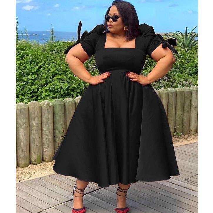 Square Short Sleeve Dress