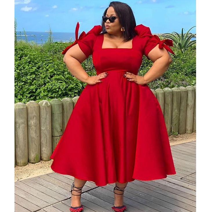 Square Short Sleeve Dress