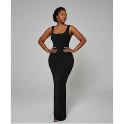 Glitter Backless Split Back Bodycon Sexy Dress