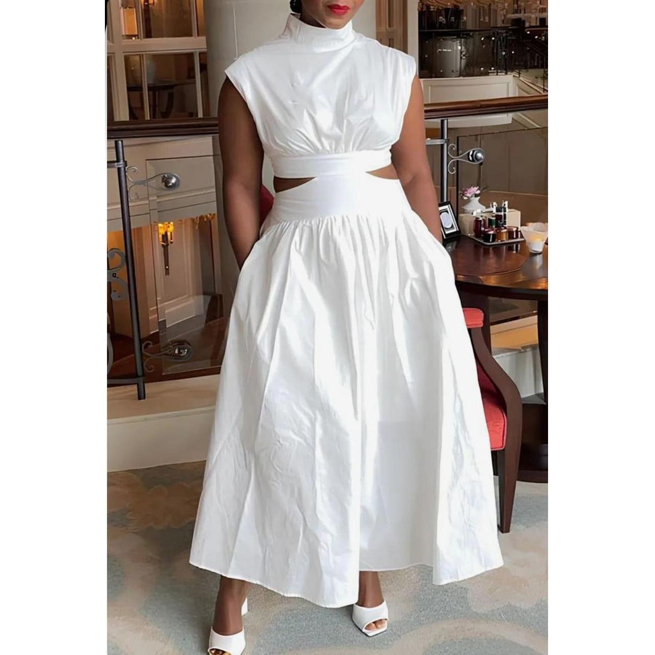 Sleeveless Swing Maxi Tank Dress.