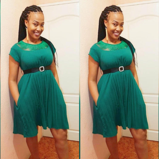 Pleated Plus-size Dress 