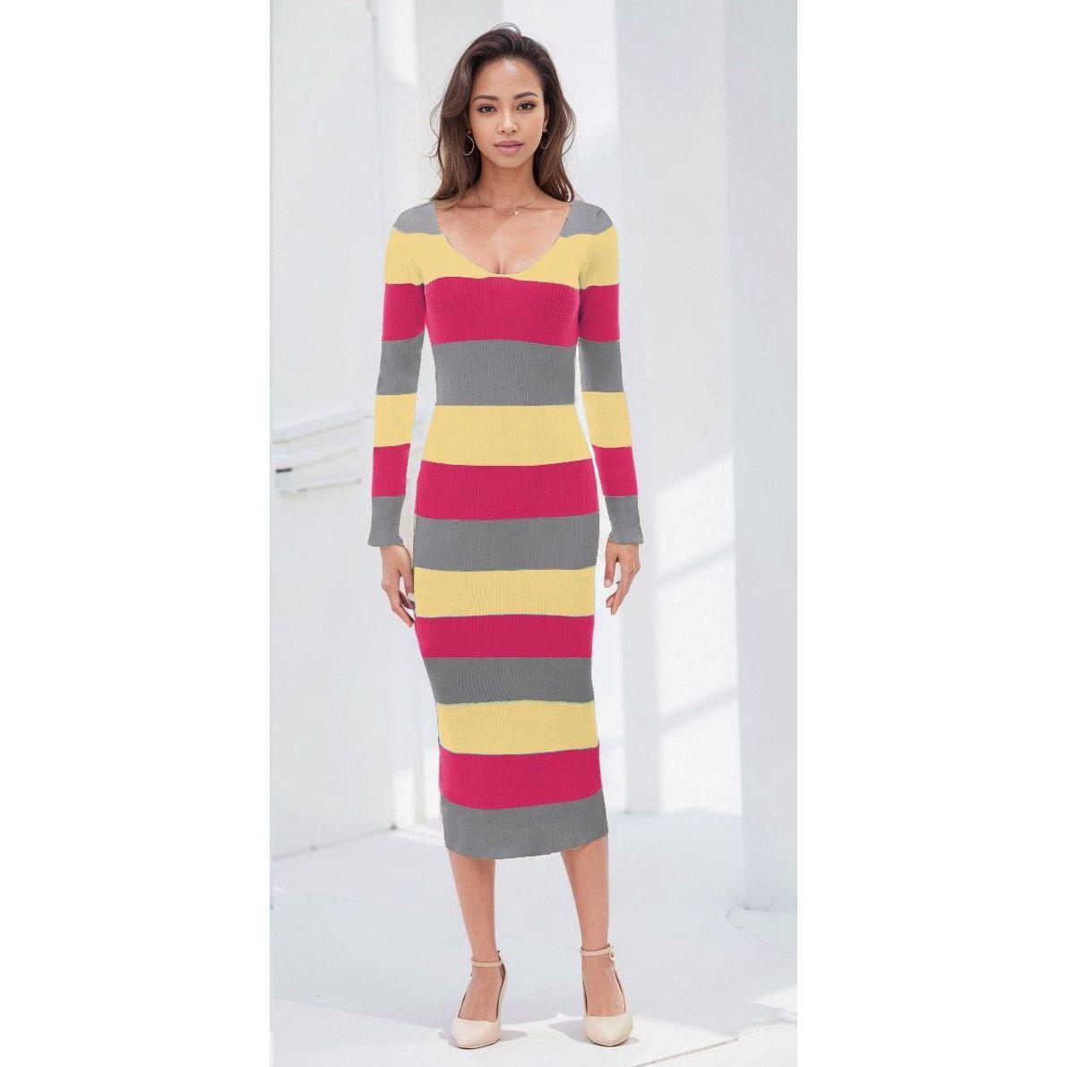 Long Sleeve Bodycon Knitted Dress