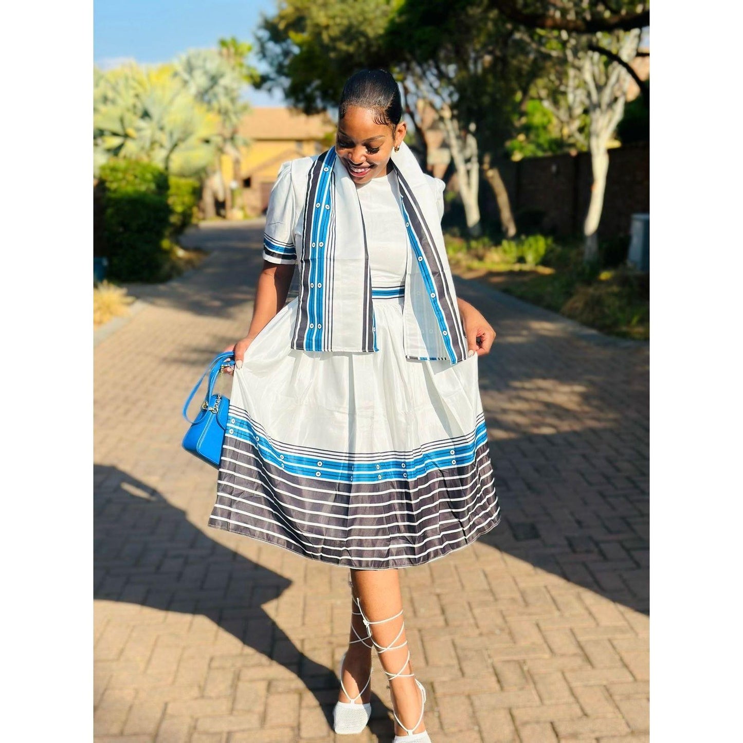 Round Neck Traditional Ankara Dress