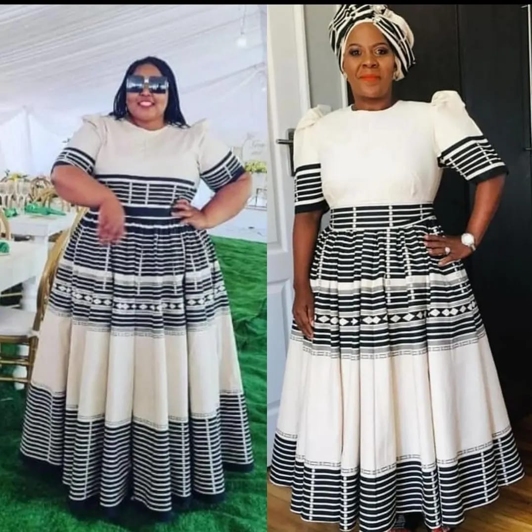 Three Quarter Sleeve Xhosa Round Neck Ankara Dress.