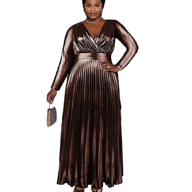 Vintage Pleated Maxi Dress