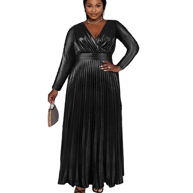 Vintage Pleated Maxi Dress