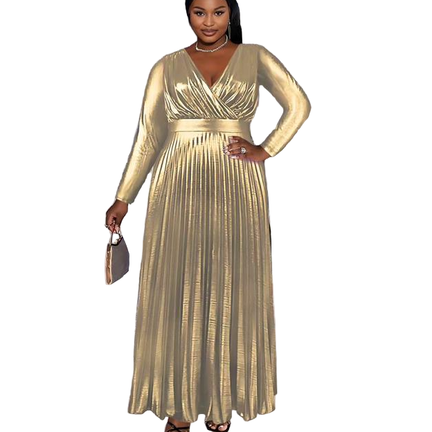 Vintage Pleated Maxi Dress