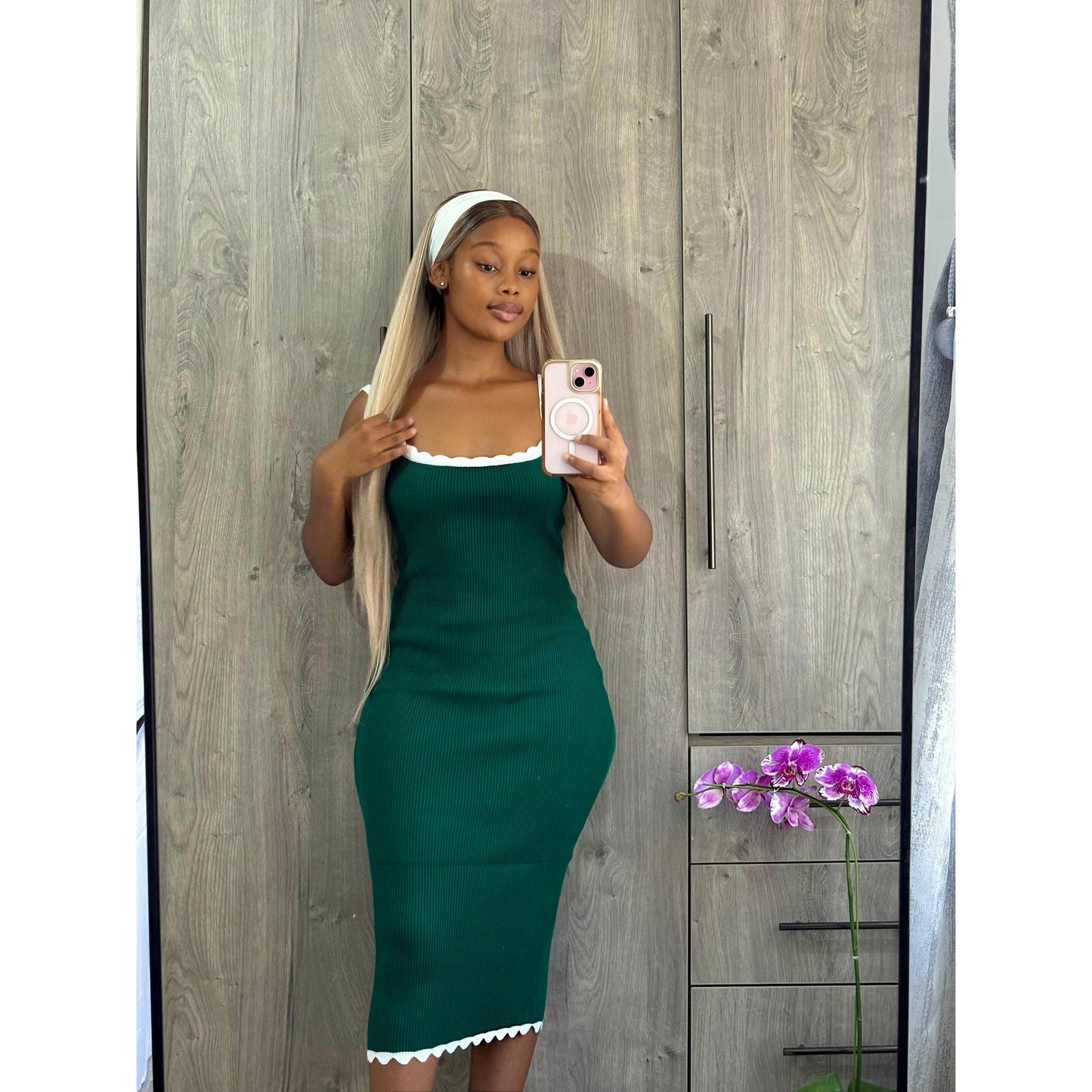 Sleeveless Square Neck Bodycon Maxi Dress