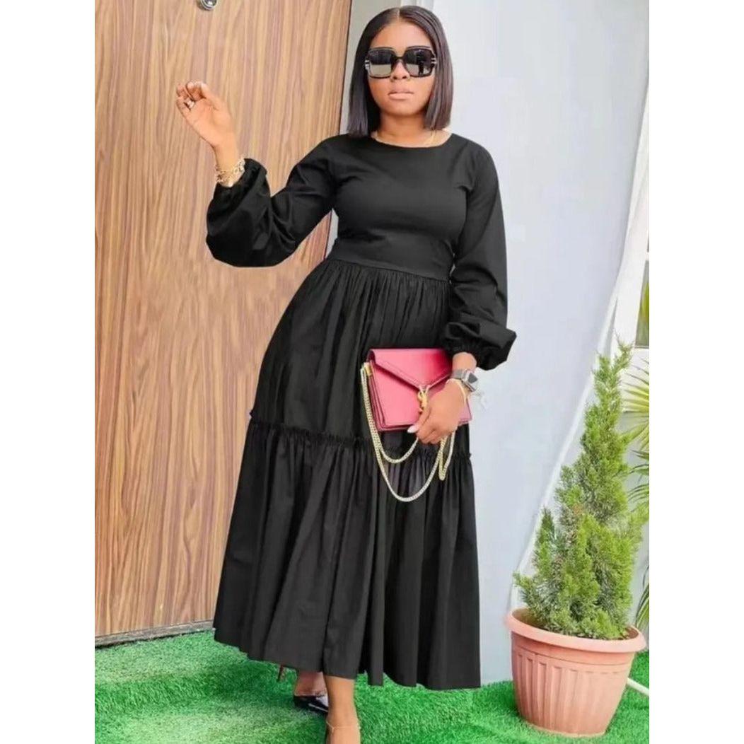 Round Neck Long Sleeve Dress