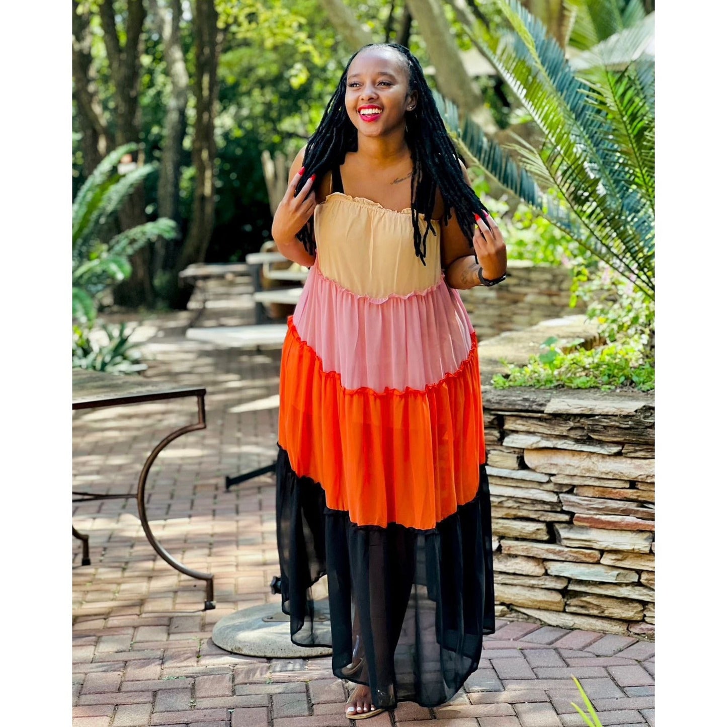 Sleeveless Patched Dress