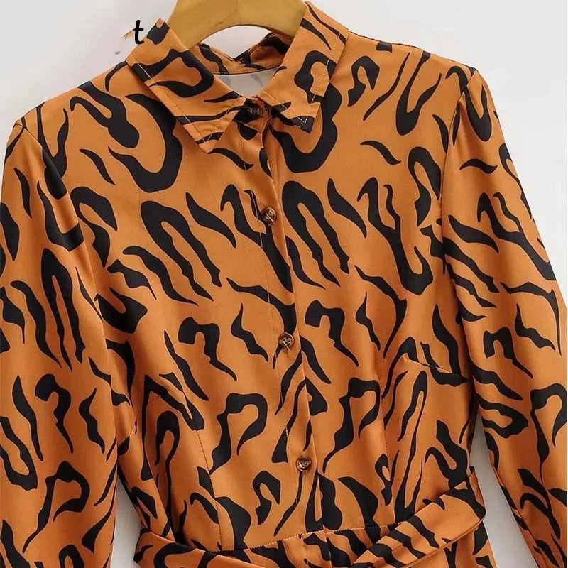 Vintage Tiger Dtripe Midi Dress