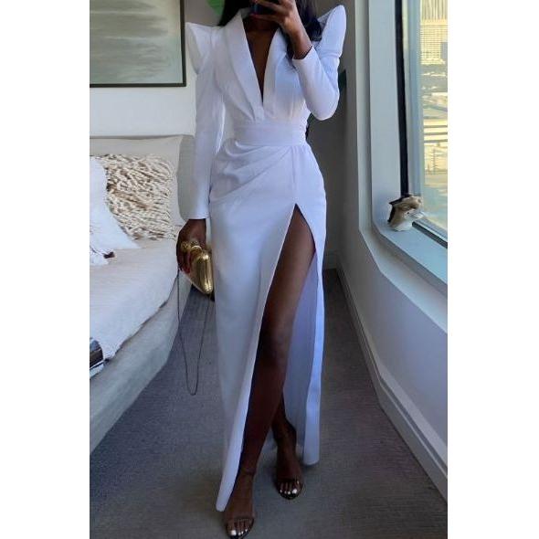 Sexy V-Neck Slit Dress