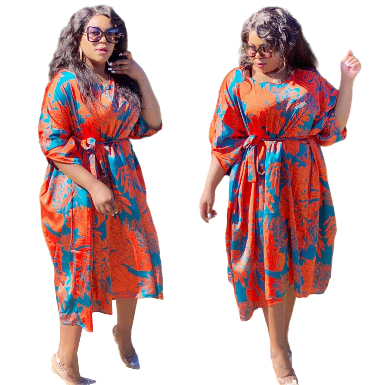 Round Neck High waisted Dress