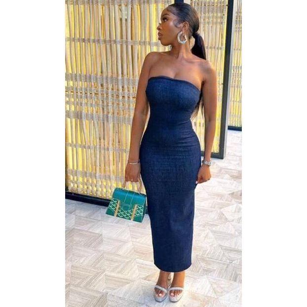 Sexy Denim Boob Tube Dress