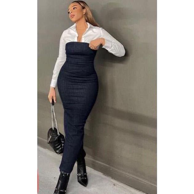 Sexy Denim Boob Tube Dress