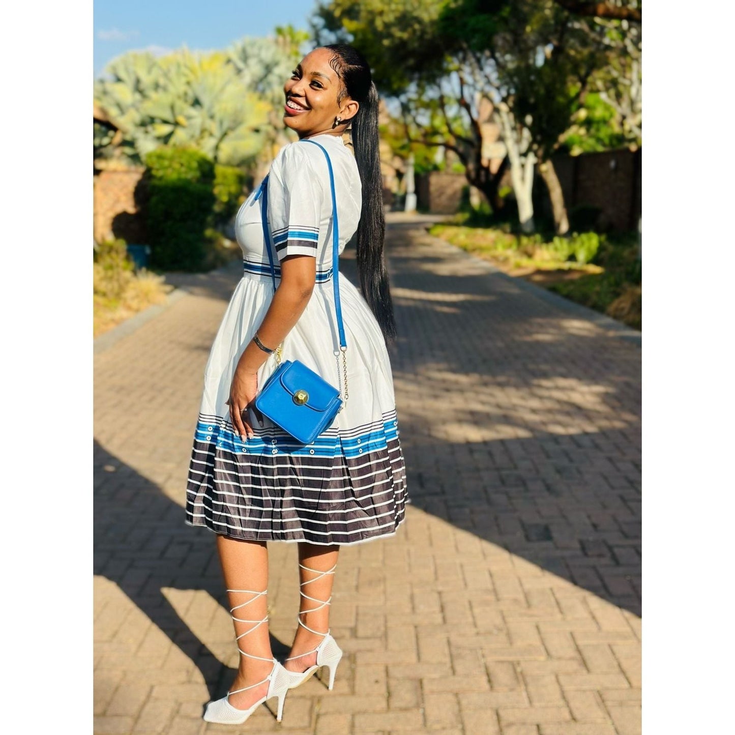 Round Neck Traditional Ankara Dress