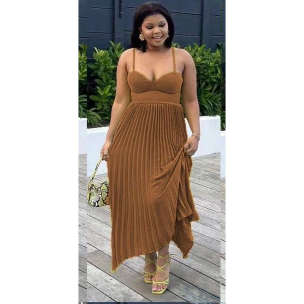 Elegant Pleated Midi Dress