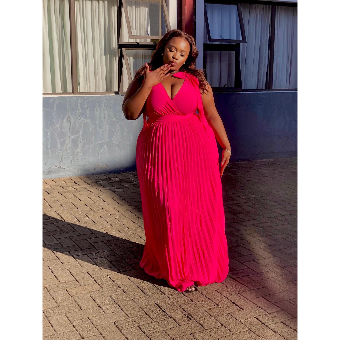 Plus Size Pleated Maxi Dress.