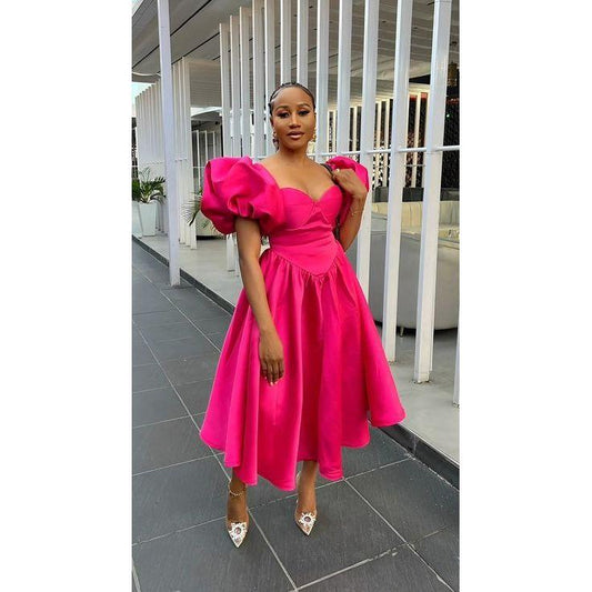 Vintage Bubble Sleeve Dress