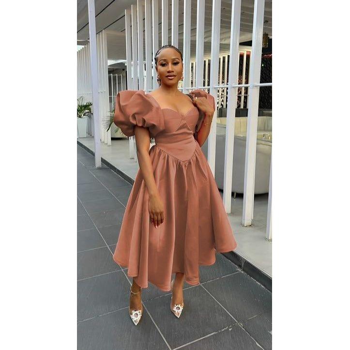 Vintage Bubble Sleeve Dress