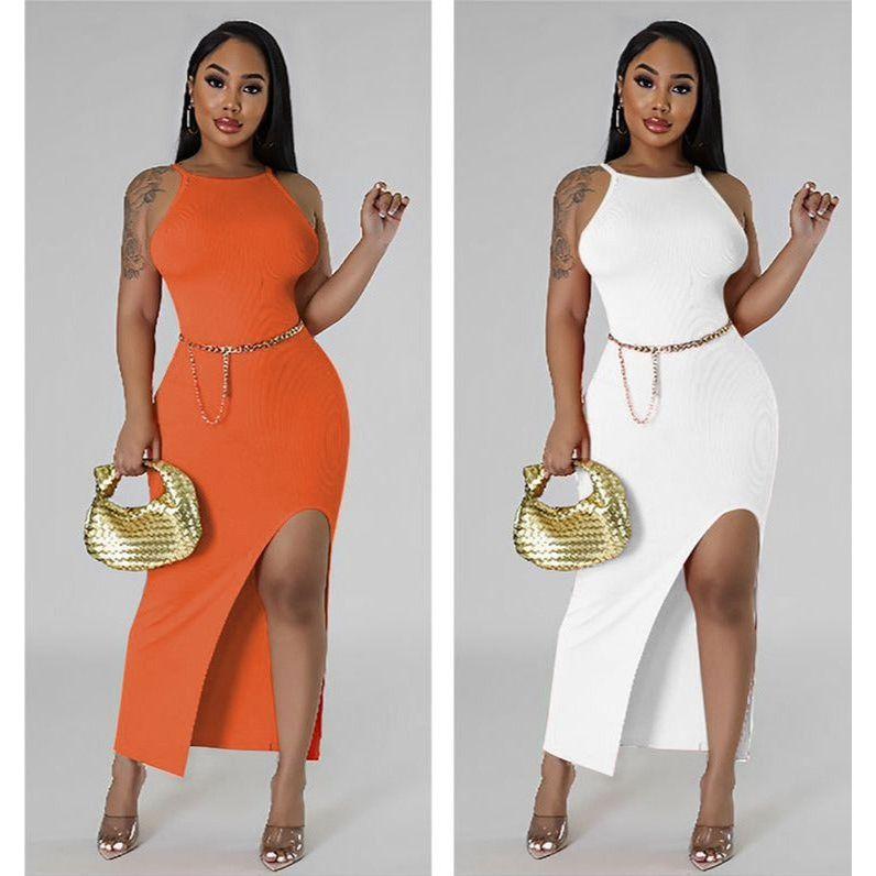 Sleeveless Side Slit Bodycon Dress
