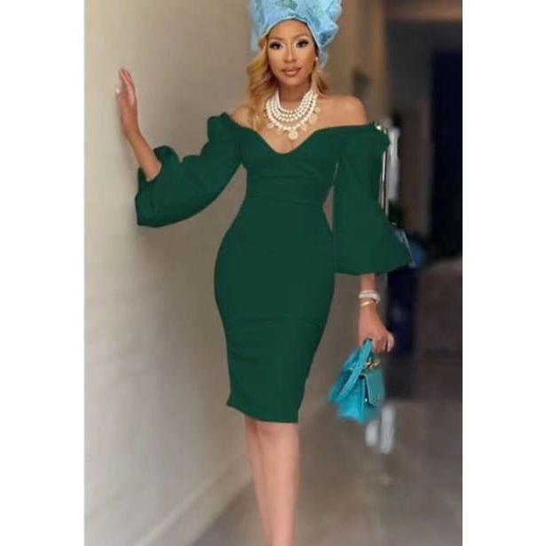 High Waisted Ruffle Bodycon Dress