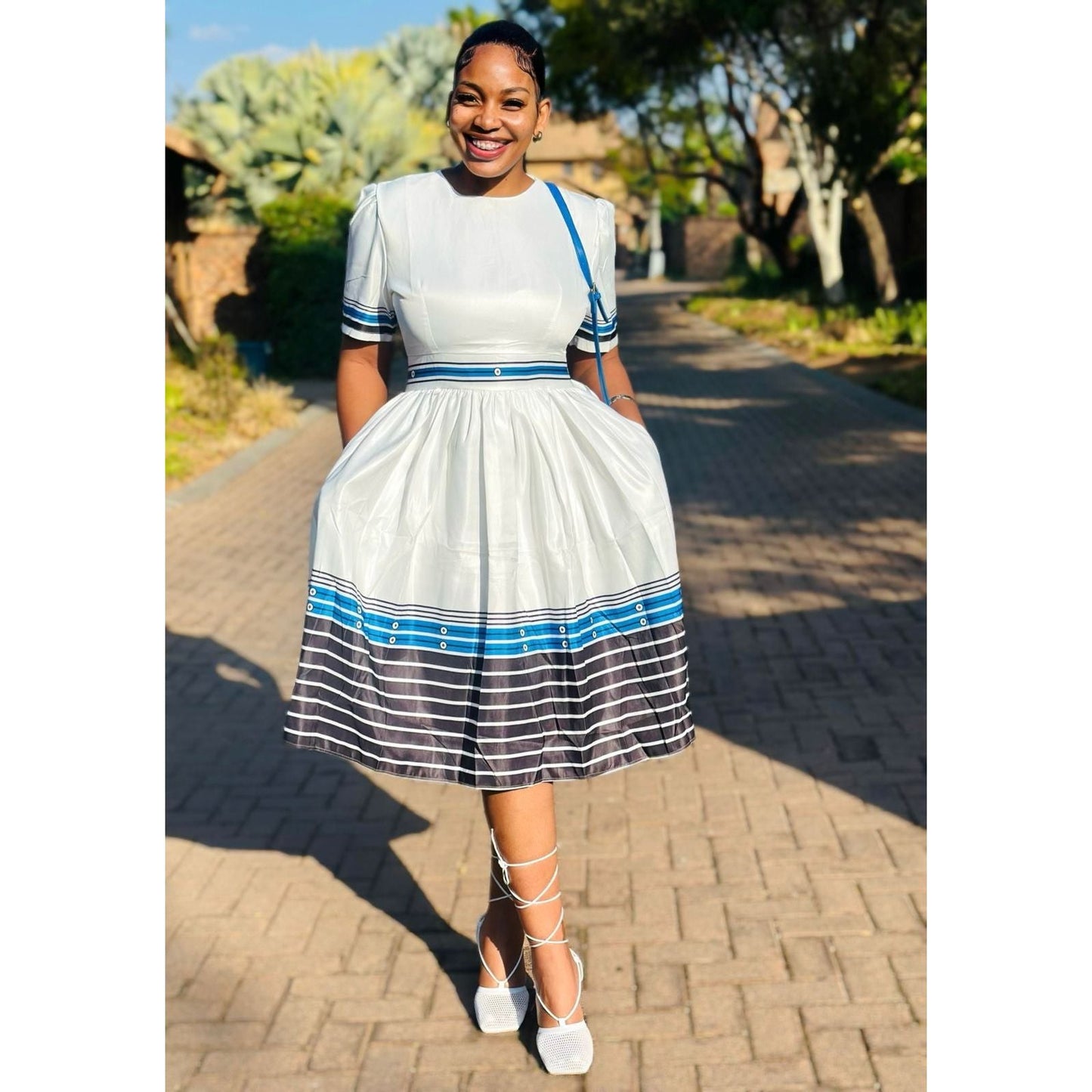 Round Neck Traditional Ankara Dress