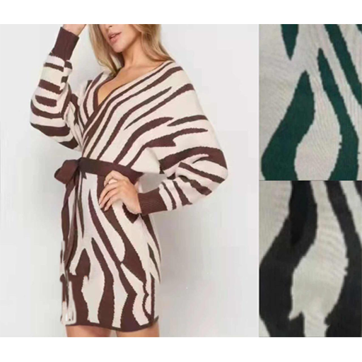 Striped V-Neck Mini Dress