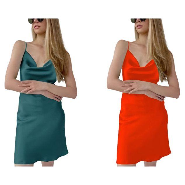 Sexy Sleeveless Silky Dress.