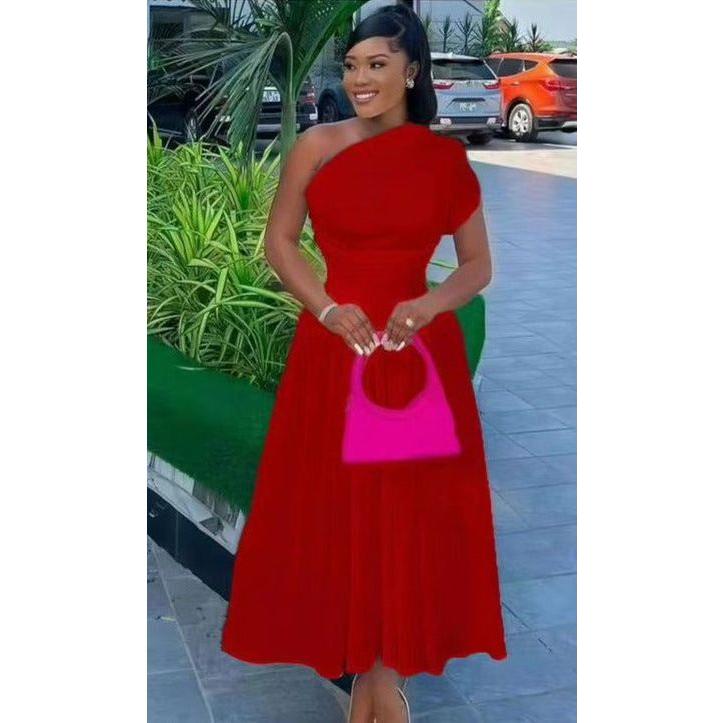 ONE HAND OFF SHOULDER  MAXI DRESS