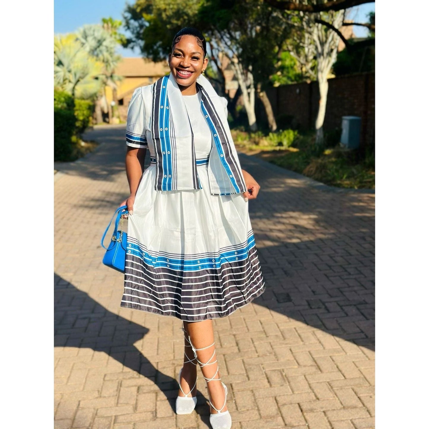 Round Neck Traditional Ankara Dress