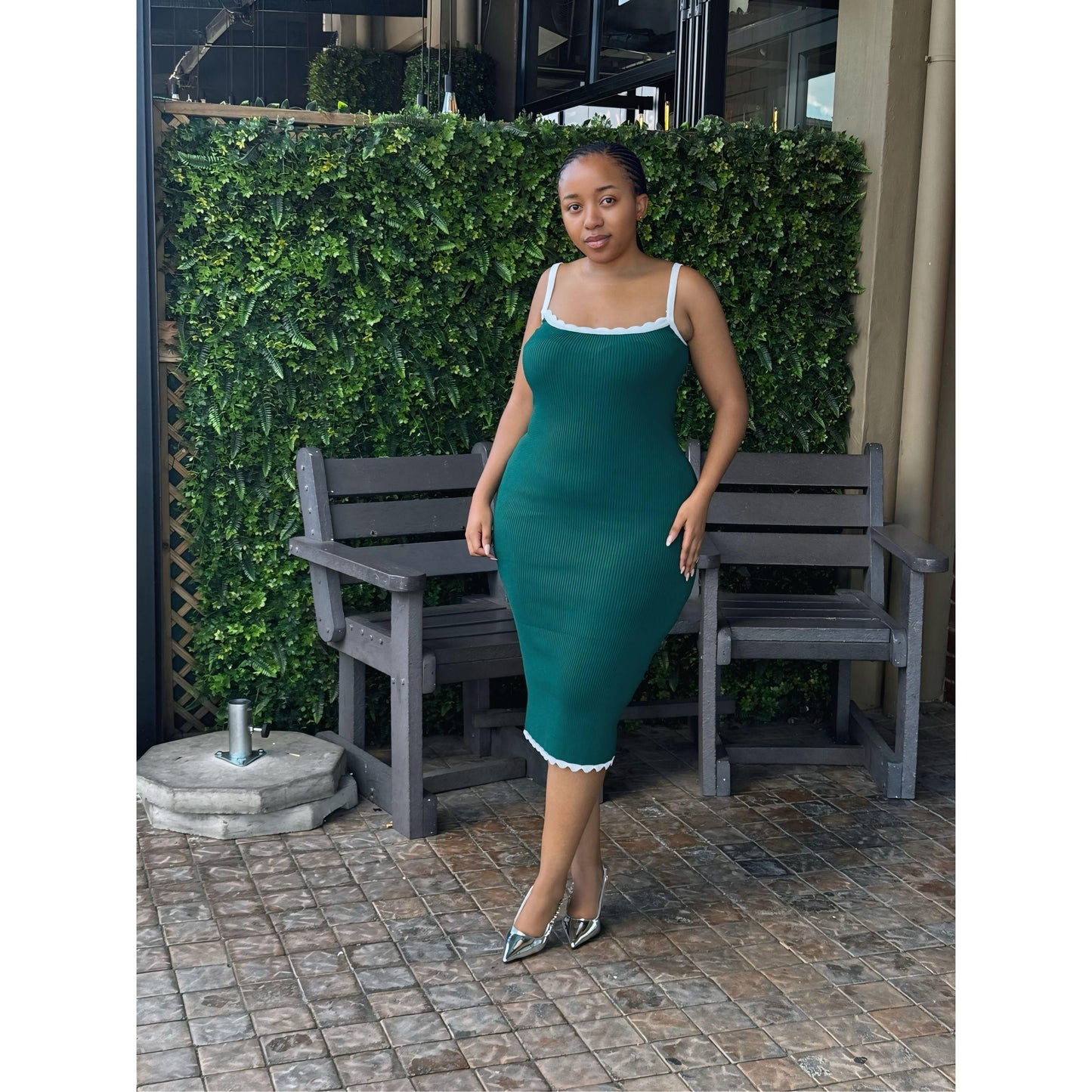 Sleeveless Square Neck Bodycon Maxi Dress