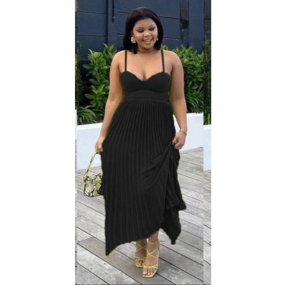 Elegant Pleated Midi Dress