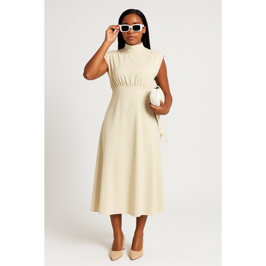 Satin Sleeveless Long Dress