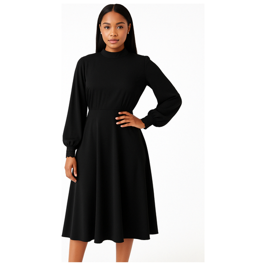 Turtleneck Long Sleeve Dress