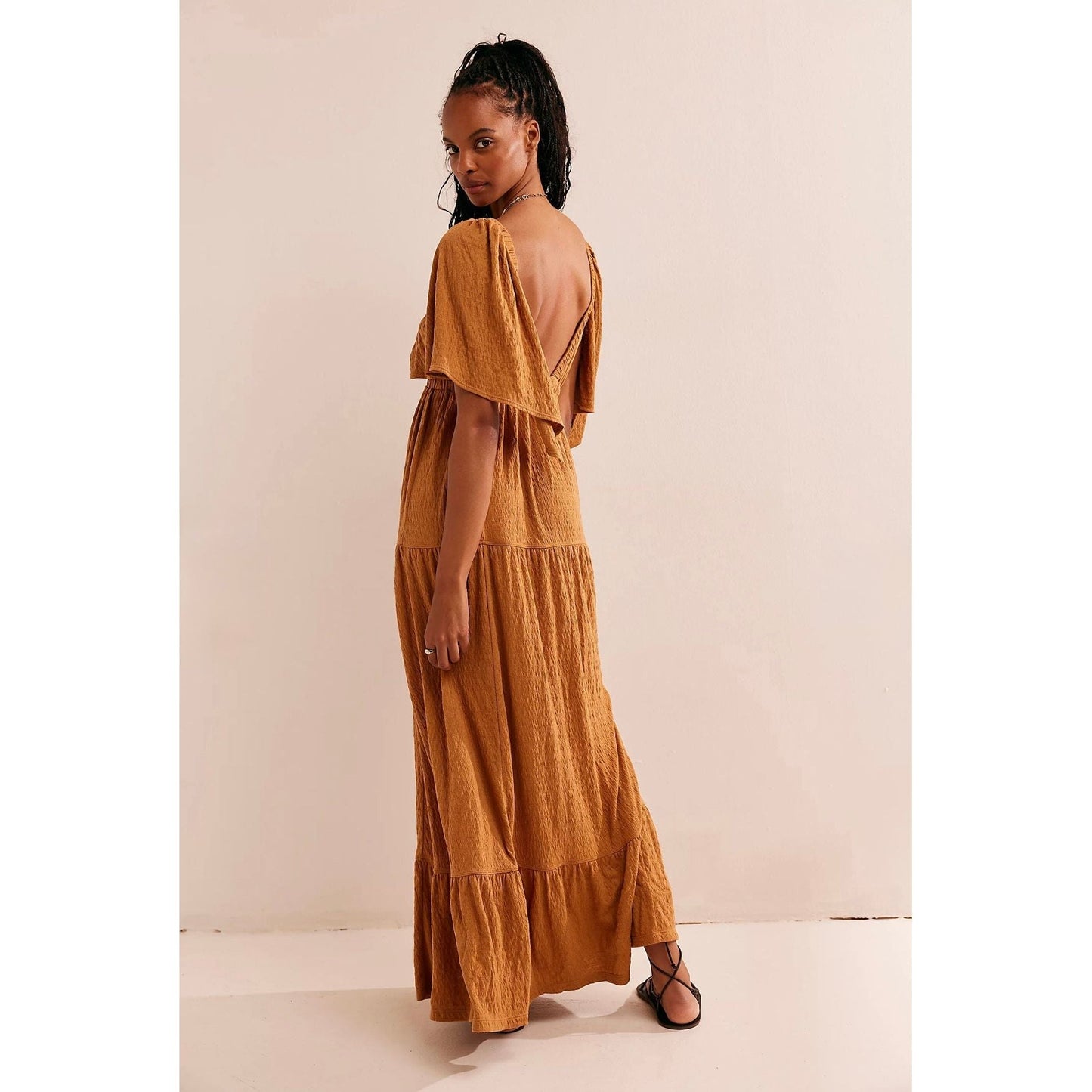 Ruffle Sleeve Maxi Dress