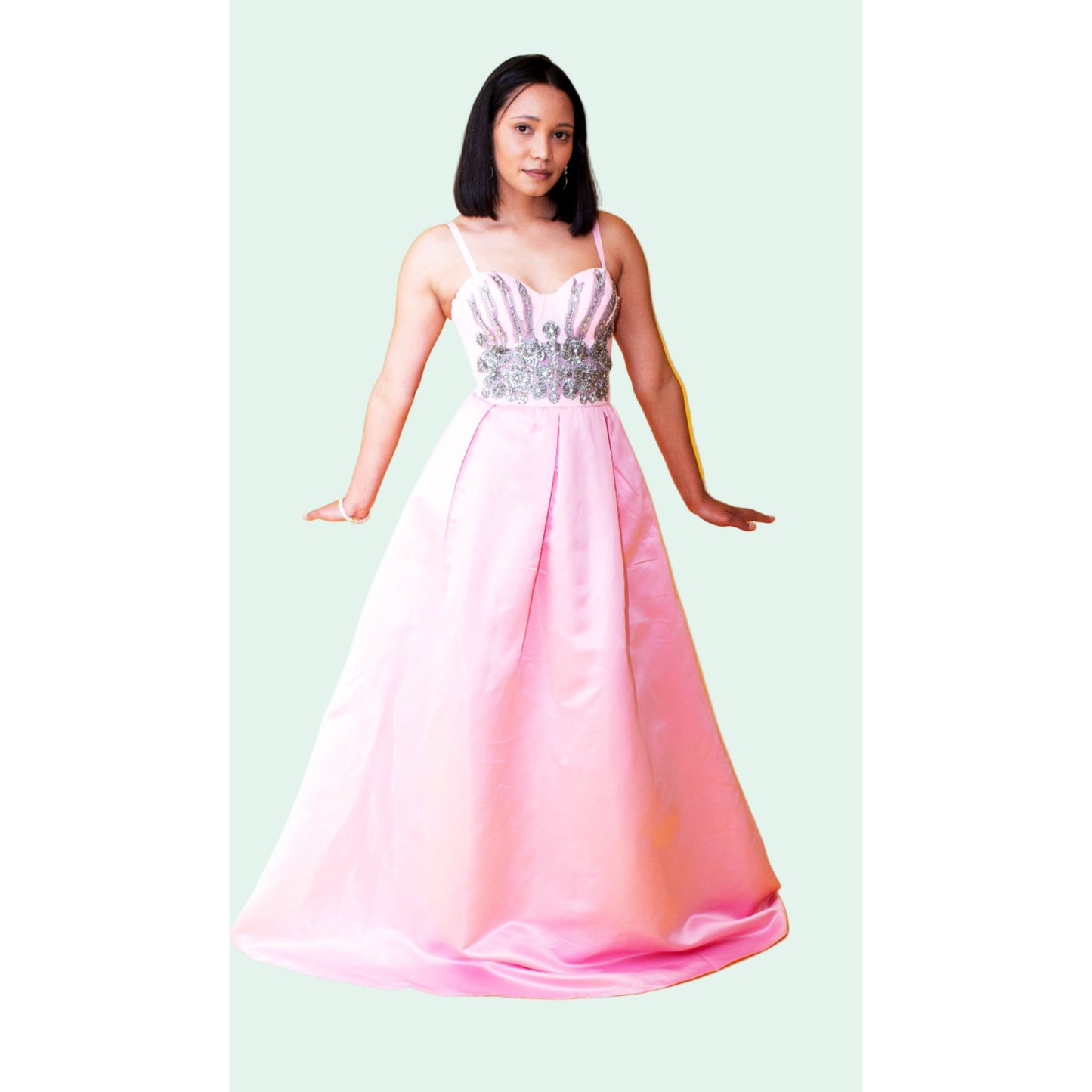 Retro Dress With Chest Cup Shaped Shoulder Straps.