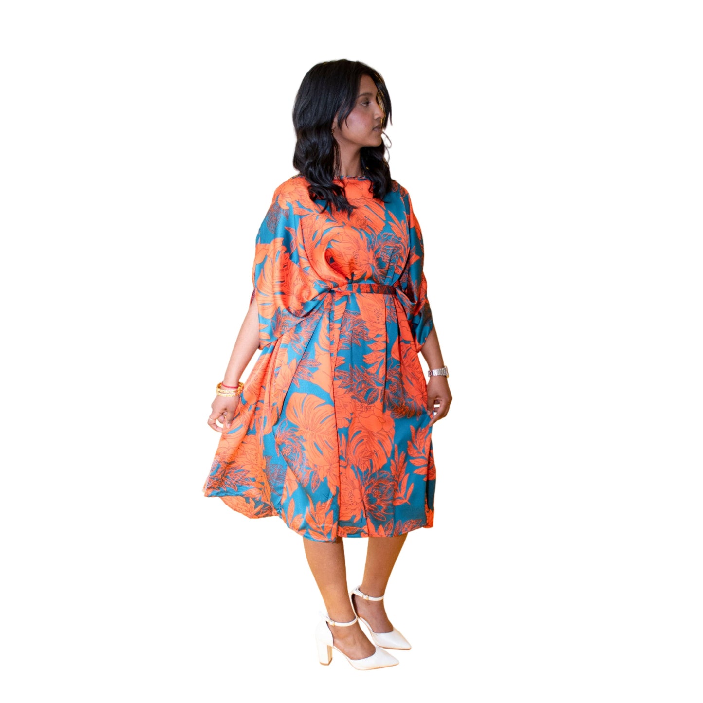 Round Neck High waisted Dress