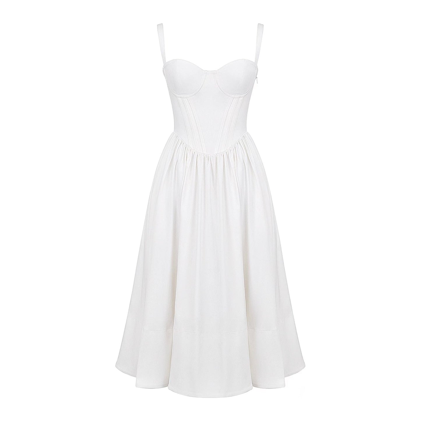 Spaghetti Strap Corset Midi Dress.