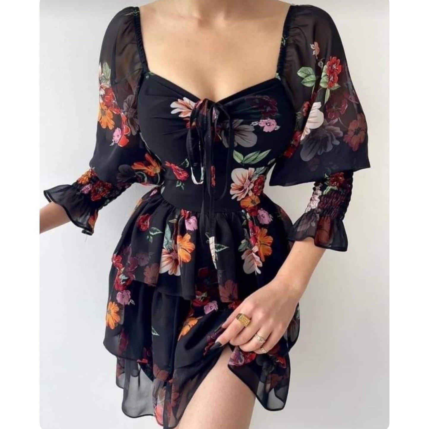 Floral Short Sleeve Dress