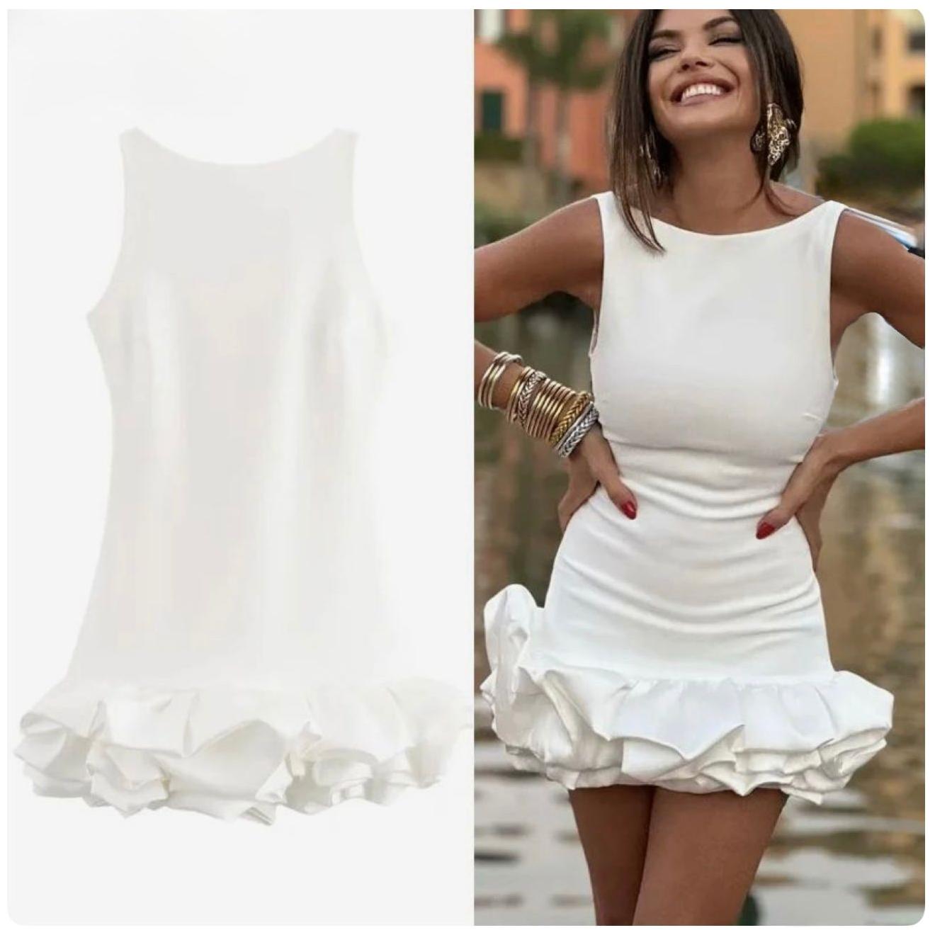 Stylish Sweet Ruffled Mini Dress No