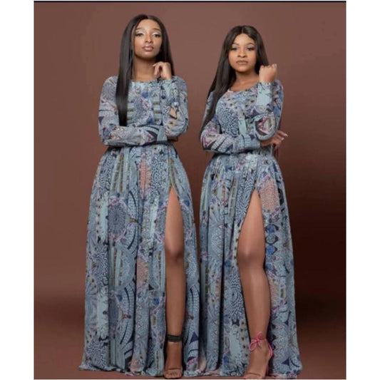 Side Slit Floral Maxi Dress