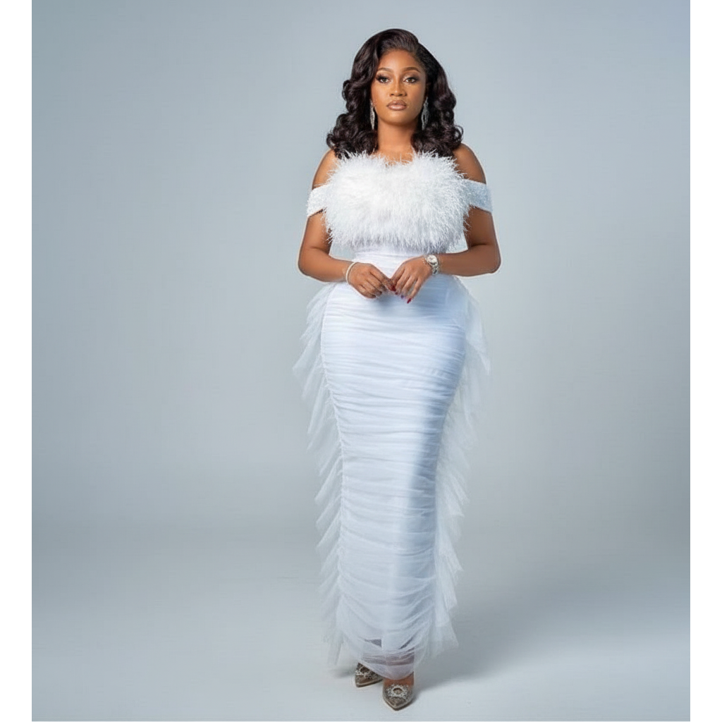 Fur Boobtube Sexy Dress