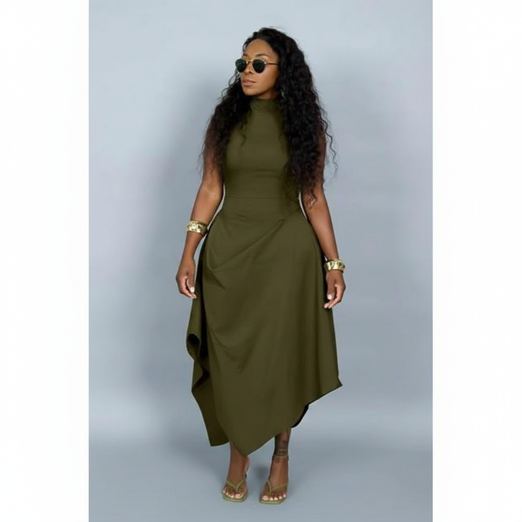 Sleeveless Strappy Plain Color Casual A Line Daily Dress