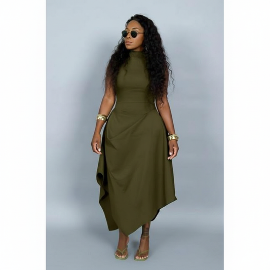 Sleeveless Strappy Plain Color Casual A Line Daily Dress