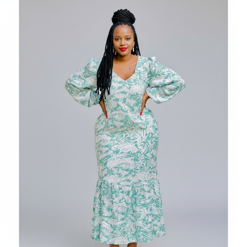 V-Neck Floral Maxi Dress