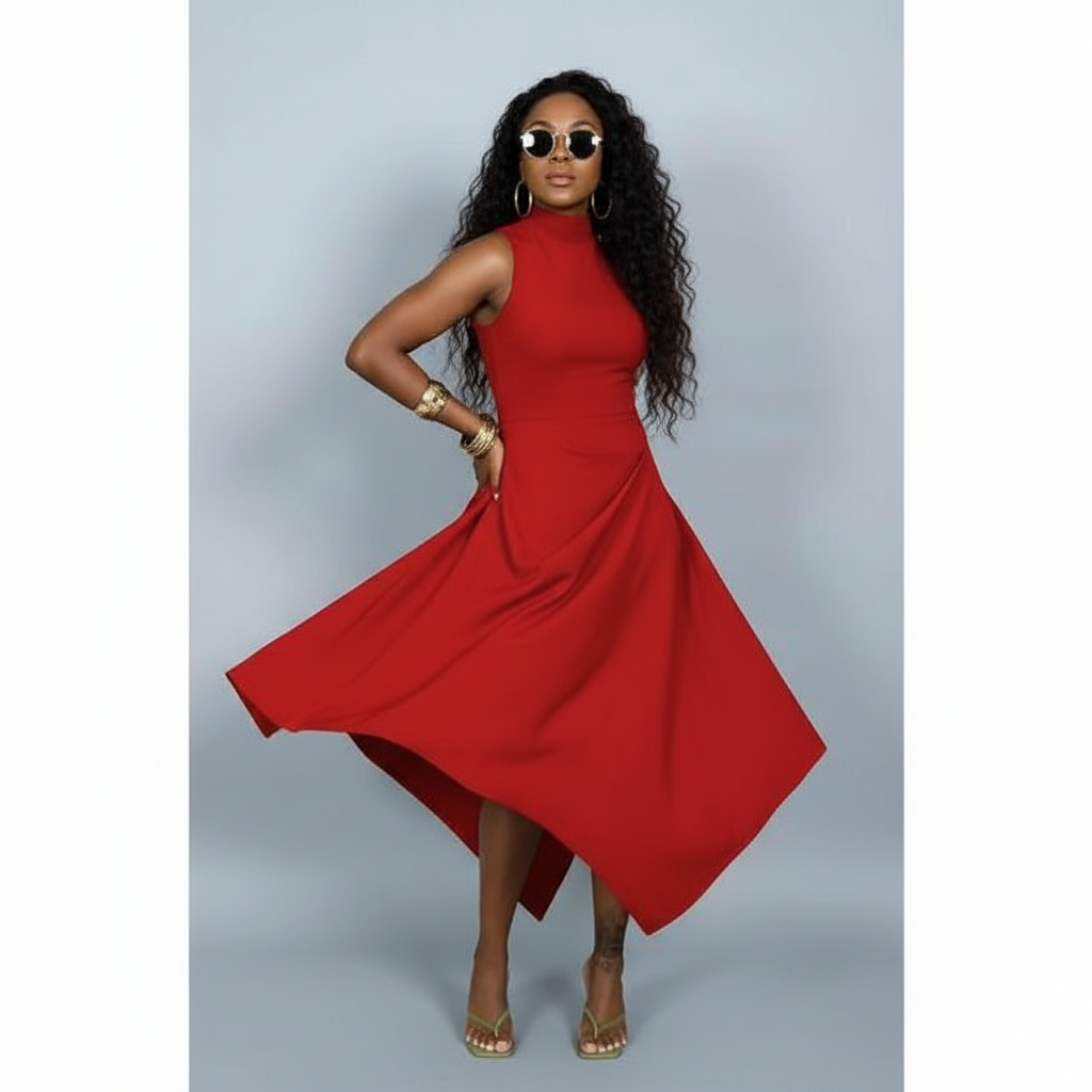 Sleeveless Strappy Plain Color Casual A Line Daily Dress