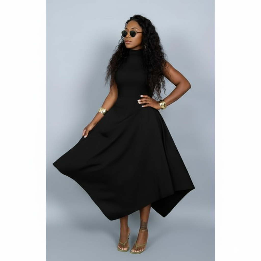 Sleeveless Strappy Plain Color Casual A Line Daily Dress